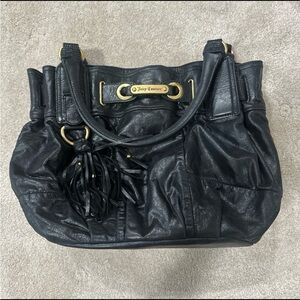 Juicy Couture Black Shoulder Bag with Gold Hardware